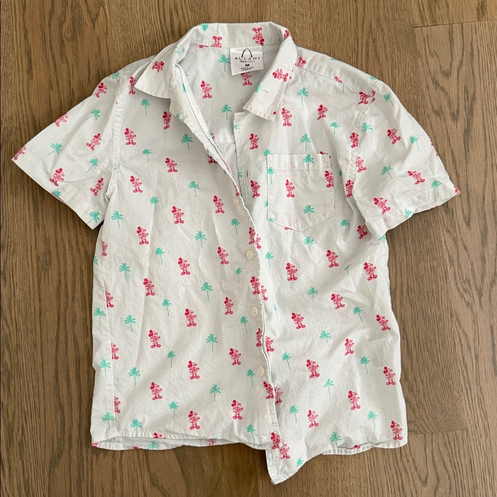 Disney Aulani Floral Print Short Sleeve Shirt